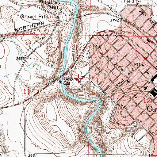 Topographic Map of Riverview Campground, MT