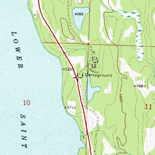 Topographic Map of Two Sisters Campground, MT