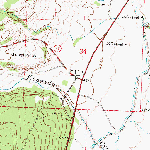 Topographic Map of Chief Mountain Junction, MT