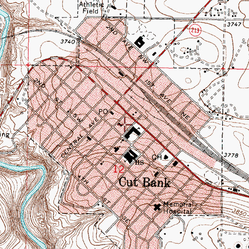 Topographic Map of Physical Therapy Clinic, MT