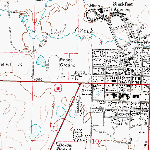 Topographic Map of Museum of the Plains Indian, MT