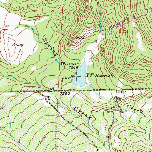 Topographic Map of YT Reservoir, CO
