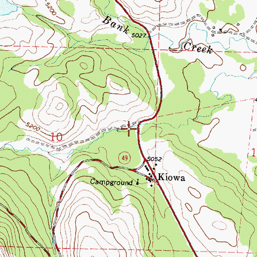 Topographic Map of South Fork of the Milk River Bridge, MT