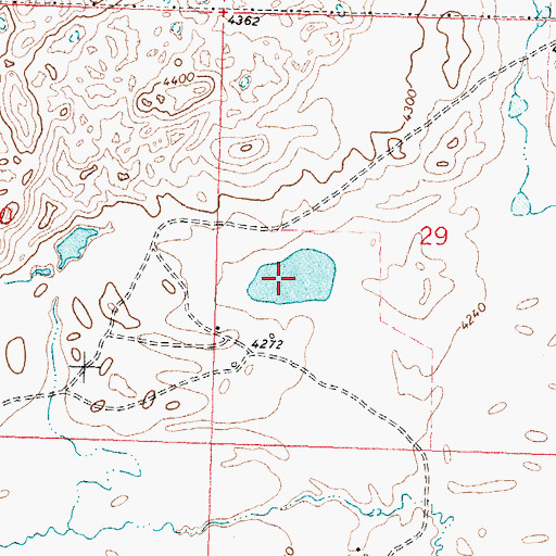 Topographic Map of Aubery Lake, MT