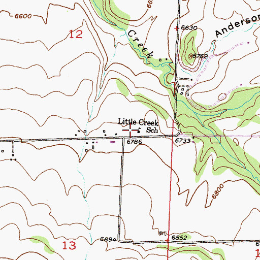 Topographic Map of Little Creek School, CO