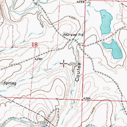 Topographic Map of Cow Creek, MT