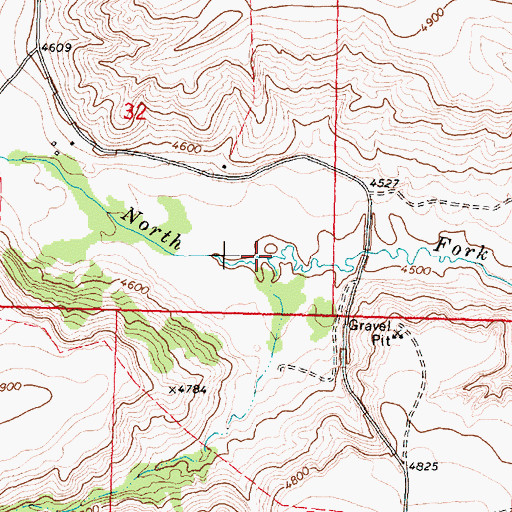 Topographic Map of Freeze Out Creek, MT