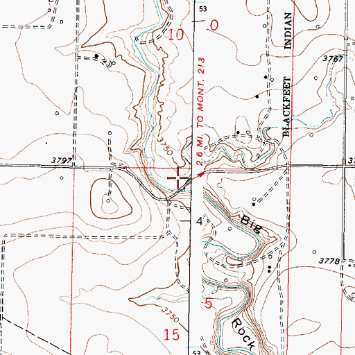 Topographic Map of Head Light Coulee, MT
