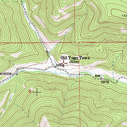 Topographic Map of Yogo Post Office (historical), MT