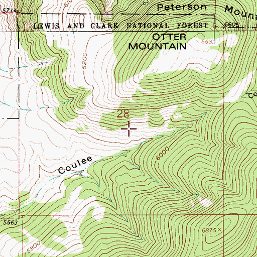 Topographic Map of Summit (historical), MT