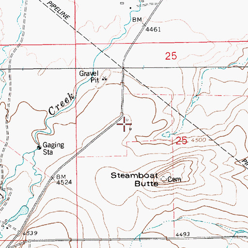 Topographic Map of Steamerville (historical), MT