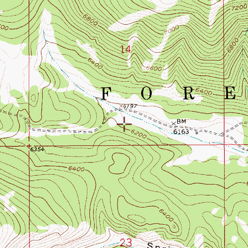 Topographic Map of Geer Post Office (historical), MT