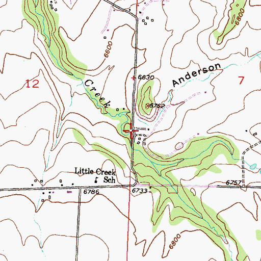 Topographic Map of Anderson Gulch, CO