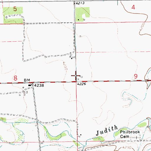 Topographic Map of Gardenland Post Office (historical), MT