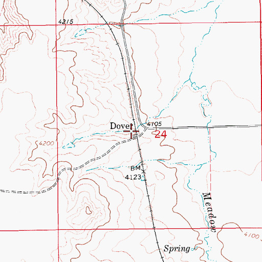 Topographic Map of Dover Post Office (historical), MT