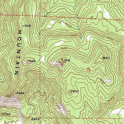Topographic Map of Red Mountain, CO