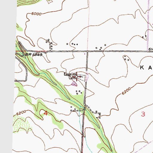 Topographic Map of Eagalite Cemetery, CO