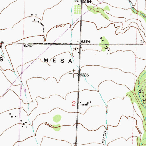 Topographic Map of Kansas Mesa, CO