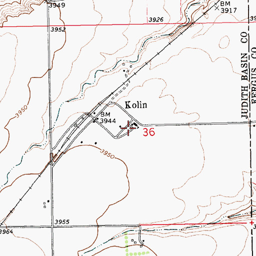 Topographic Map of Kolin School (historical), MT