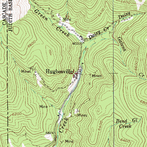 Topographic Map of Hughesville School (historical), MT