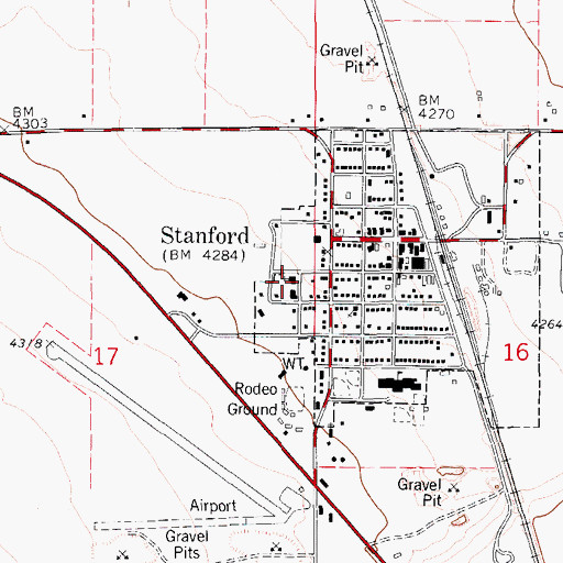 Topographic Map of Saint Rose of Lima Church, MT