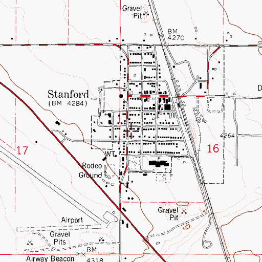 Topographic Map of First Presbyterian Church, MT