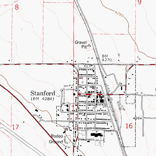 Topographic Map of Stanford City Park, MT