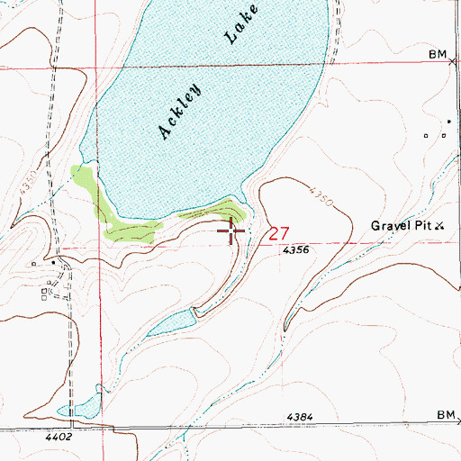 Topographic Map of Ackley Lake State Park, MT
