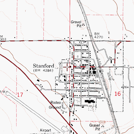 Topographic Map of Judith Basin County Sheriff's Office, MT