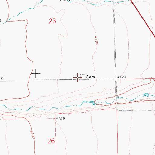 Topographic Map of Moccasin Cemetery, MT
