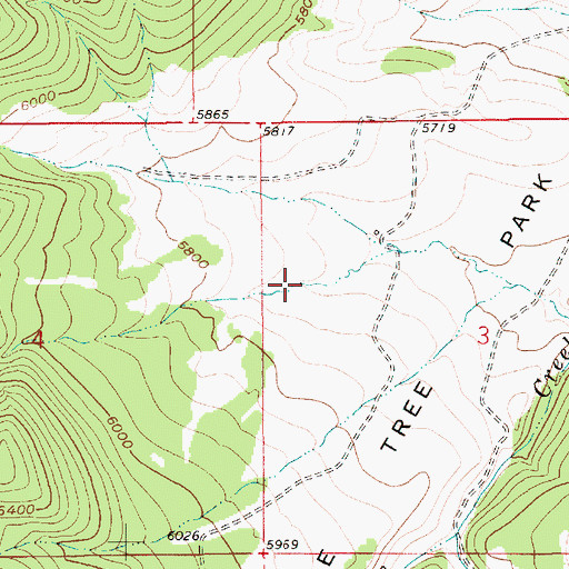 Topographic Map of Lone Tree Park Cemetery, MT