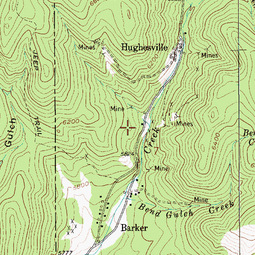 Topographic Map of Leadville (historical), MT