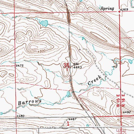 Topographic Map of Barrows (historical), MT