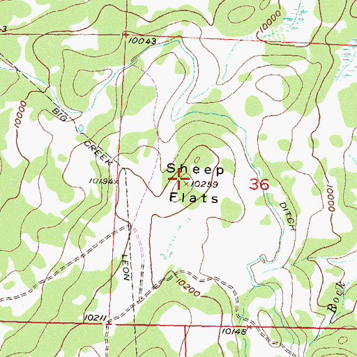 Topographic Map of Sheep Flats, CO