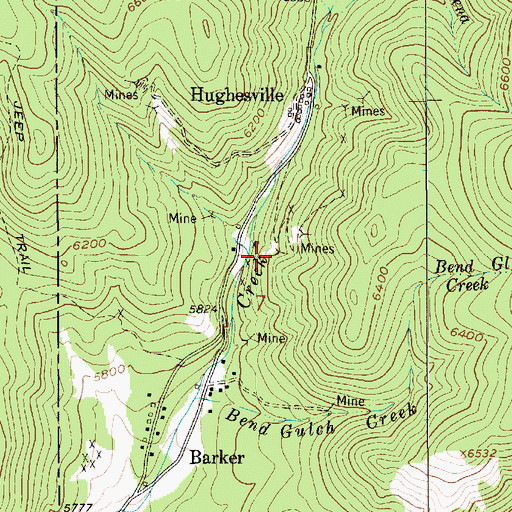 Topographic Map of Galena (historical), MT