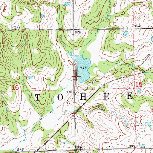 Topographic Map of Bear Fall Coon Creek Site 2r Dam, OK