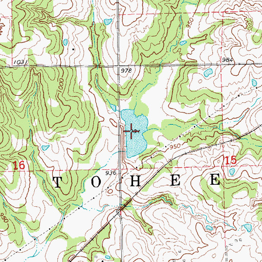Topographic Map of Bear Fall Coon Creek Site 2r Reservoir, OK