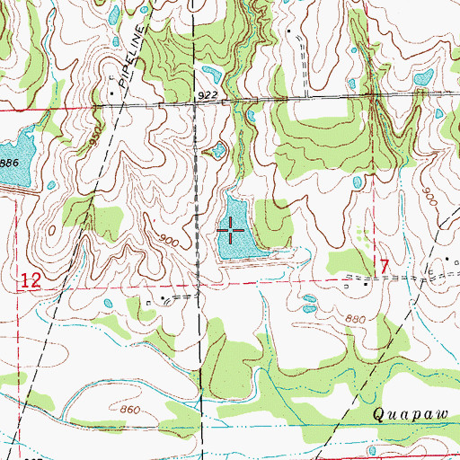 Topographic Map of Quapaw Creek Site 36 Reservoir, OK