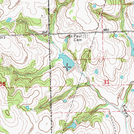 Topographic Map of Quapaw Creek Site 37 Dam, OK