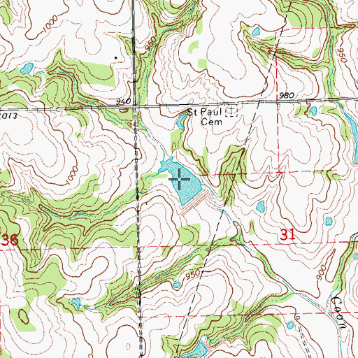 Topographic Map of Quapaw Creek Site 37 Reservoir, OK