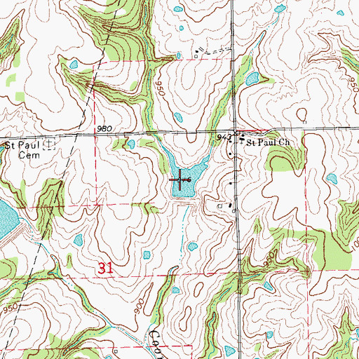 Topographic Map of Quapaw Creek Site 38 Reservoir, OK