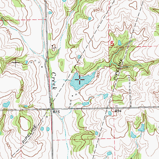 Topographic Map of Oknoname 08102 Reservoir, OK