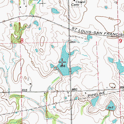 Topographic Map of A C M Lake, OK