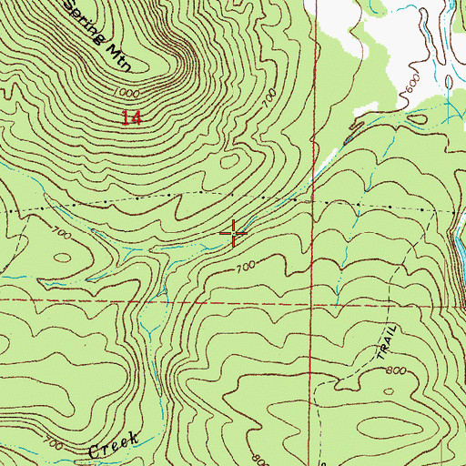 Topographic Map of Caston Mountain Creek Site 1 Dam, OK