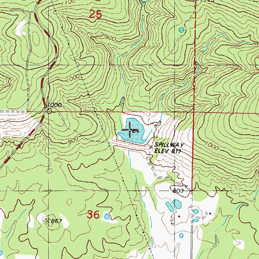 Topographic Map of Rock Creek Site 3 Reservoir, OK