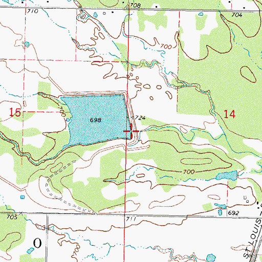 Topographic Map of Rock Creek Site 1 Dam, OK