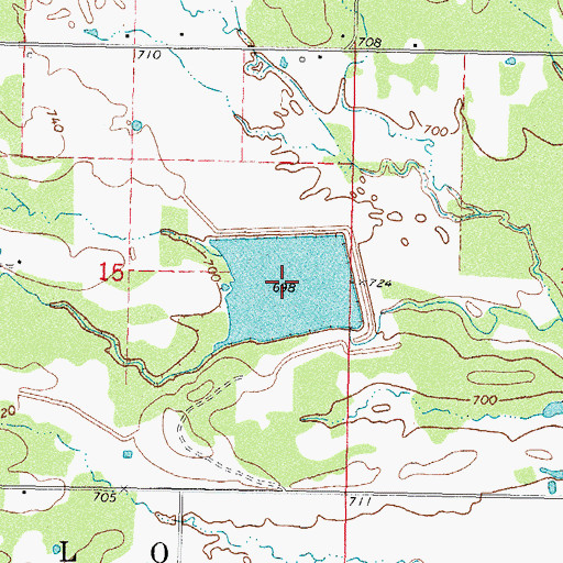 Topographic Map of Rock Creek Site 1 Reservoir, OK