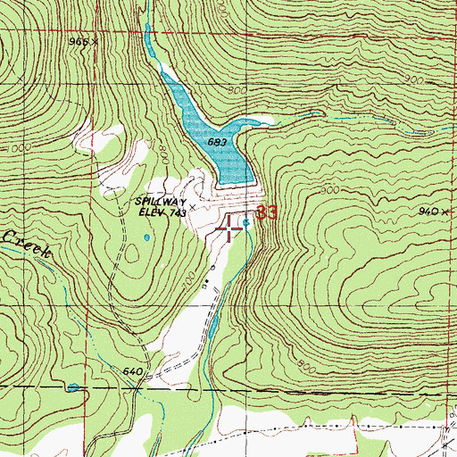 Topographic Map of Fourche Maline Creek Site 1 Dam, OK