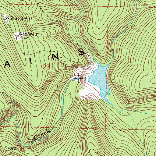 Topographic Map of Fourche Maline Creek Site 3 Dam, OK