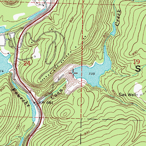 Topographic Map of Fourche Maline Creek Site 4 Dam, OK